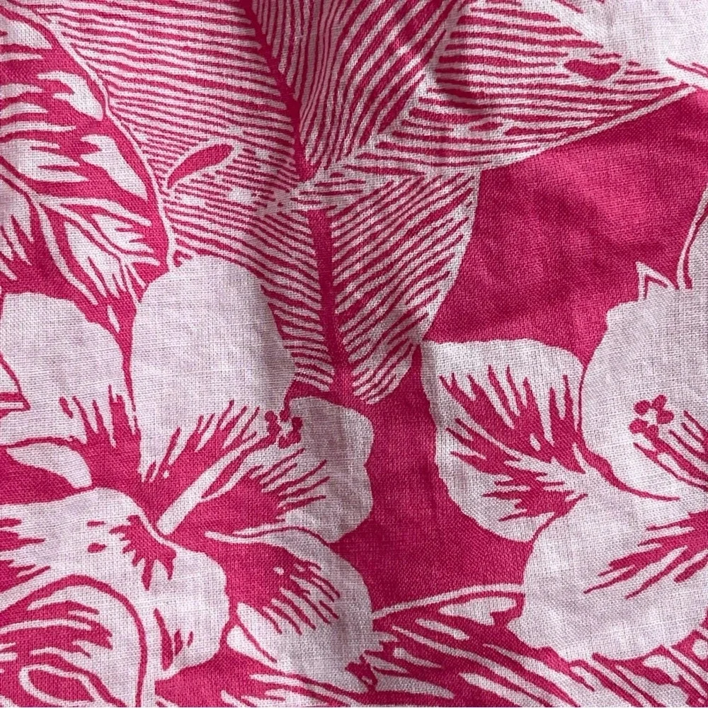 Janie and Jack TROPICAL PALM SUNDRESS straps cotton white pink knee length SZ 12